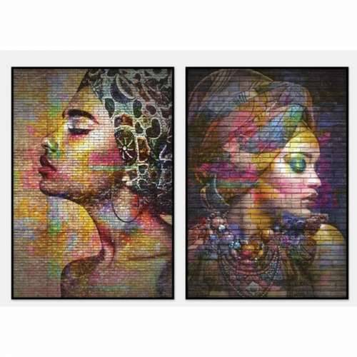 Platno DKD Home Decor Kolonijalni Afrikanka (40 x 3,5 x 55 cm) (2 kom.) Cijena