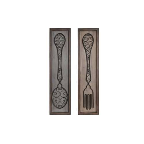Ukrasna figura DKD Home Decor Premaz u shabby stilu Metal Drvo Komada Pribora za Jelo (24 x 5 x 99 cm) (2 kom.) Cijena