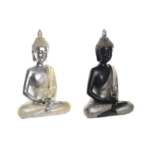 Ukrasna figura DKD Home Decor Srebrna Crna zlatan Buda Smola Orijentalno (26 x 15 x 40 cm) (2 kom.) Cijena