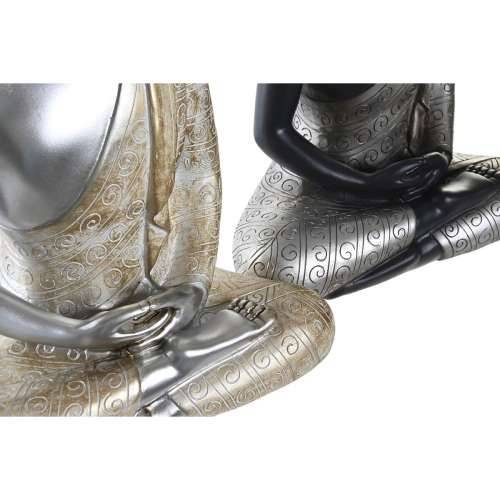 Ukrasna figura DKD Home Decor Srebrna Crna zlatan Buda Smola Orijentalno (26 x 15 x 40 cm) (2 kom.) Cijena