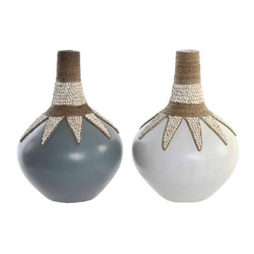 Vrč DKD Home Decor Plava Bijela Bambus Školjke (30 x 30 x 40 cm) (2 kom.) Cijena