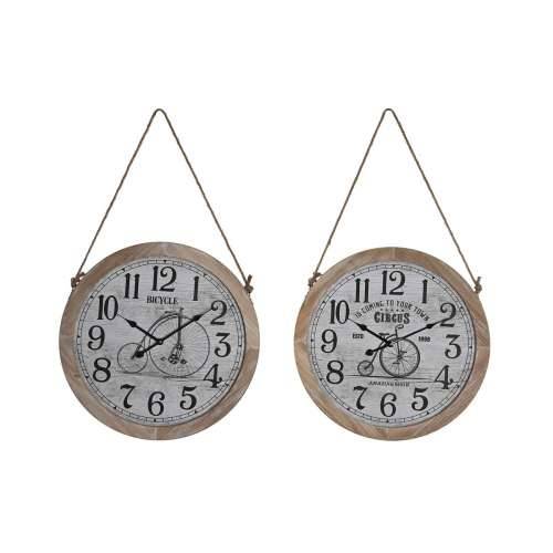 Zidni sat DKD Home Decor Prirodno Bicikl Uže Bijela Vintage Drvo MDF (50 x 4,5 x 50 cm) (2 kom.) Cijena