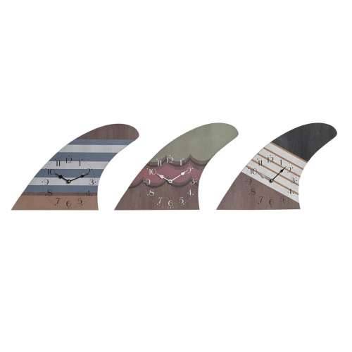 Zidni sat DKD Home Decor Daskanje Pisana Drvo MDF Mediteran (30 x 4,5 x 43 cm) (3 kom.) Cijena