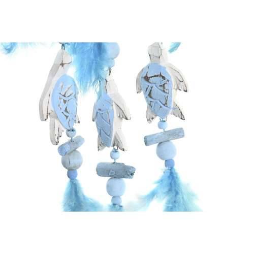 Decorațiune Suspendată DKD Home Decor Plava Bijela Pero za uživanje Mediteran (14 x 5 x 45 cm) (2 kom.) Cijena