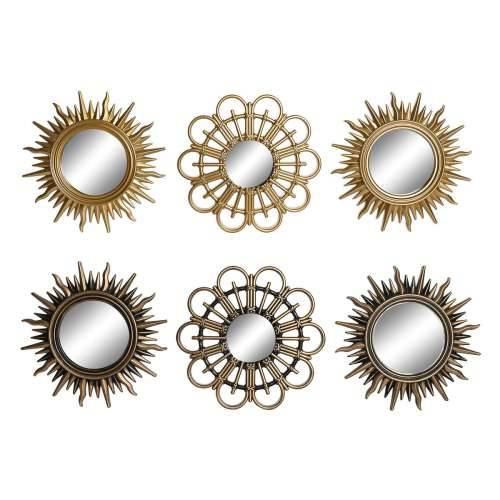Set Ogledala DKD Home Decor Kristal Crna zlatan polipropilen (25 x 3 x 25 cm) (2 kom.) Cijena