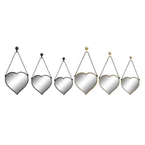 Set Ogledala DKD Home Decor Scandi Kristal Crna zlatan polipropilen (26 x 3 x 26 cm) (2 kom.) Cijena