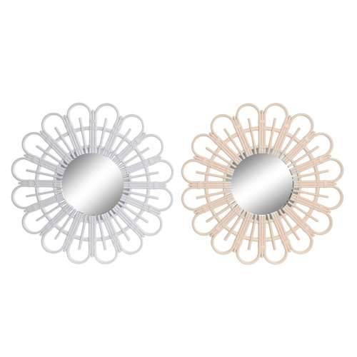 Zidno ogledalo DKD Home Decor Scandi Kristal Prirodno Bijela polipropilen (50 x 2,5 x 50 cm) (2 kom.) Cijena