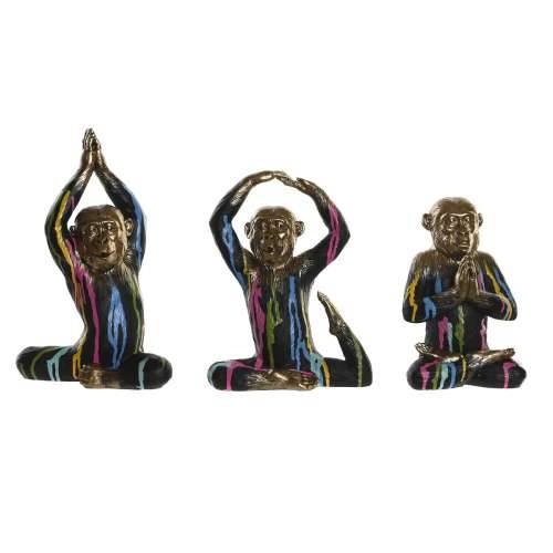 Ukrasna figura DKD Home Decor zlatan Smola Pisana Majmun moderan (19 x 12 x 24,5 cm) (3 kom.) Cijena
