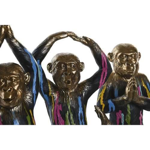 Ukrasna figura DKD Home Decor zlatan Smola Pisana Majmun moderan (19 x 12 x 24,5 cm) (3 kom.) Cijena
