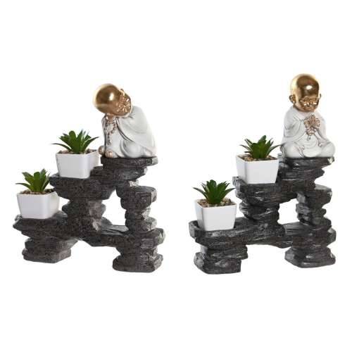 Ukrasna figura DKD Home Decor Crna zlatan Bijela Smola Opat Orijentalno (21 x 7,5 x 25 cm) (2 kom.) Cijena