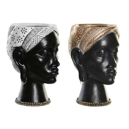 Ukrasna figura DKD Home Decor Srebrna zlatan Smeđa Smola Kolonijalni Afrikanka (19,5 x 11 x 39,5 cm) (2 kom.) Cijena