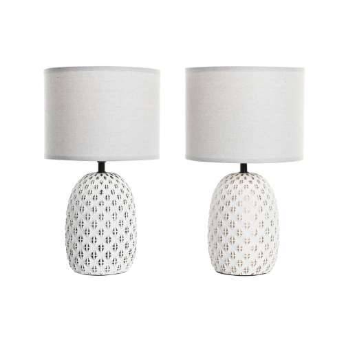 Stolna svjetiljka DKD Home Decor Bakar Bijela Gres Keramika 220 V 40 W (24 x 24 x 40 cm) (2 kom.) Cijena
