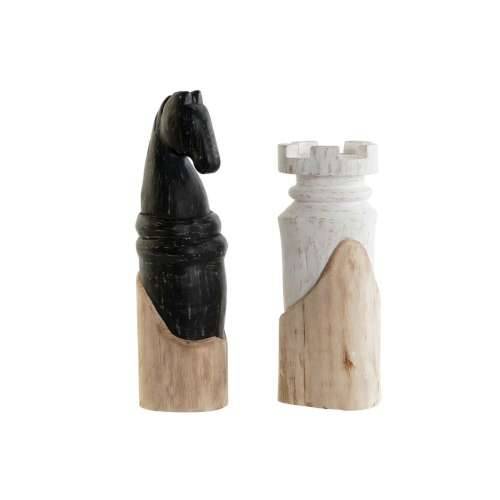 Ukrasna figura DKD Home Decor Bijela Smeđa Crna Figure za Šah Loft 12 x 11 x 36 cm (2 kom.) Cijena