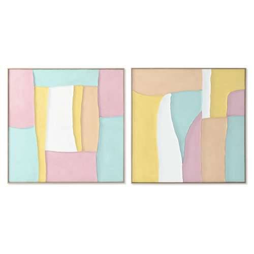 Slika Home ESPRIT Bijela Roza Turkizno Apstraktno gradski 102 x 4,5 x 102 cm (2 kom.) Cijena