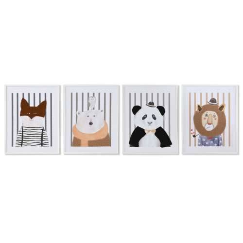 Slika Home ESPRIT Bijela Siva Children’s Životinje 40 x 1,8 x 50 cm (4 kom.) Cijena