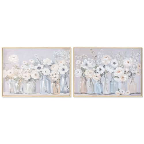Slika Home ESPRIT Plava Bijela Zelena Bež Vrč Shabby Chic 70 x 3,5 x 50 cm (2 kom.) Cijena