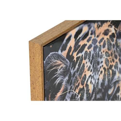 Slika Home ESPRIT Crna zlatan Leopard Kolonijalni Lakirano 50 x 3,5 x 70 cm (2 kom.) Cijena