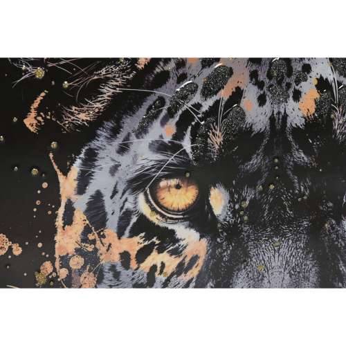 Slika Home ESPRIT Crna zlatan Leopard Kolonijalni Lakirano 50 x 3,5 x 70 cm (2 kom.) Cijena