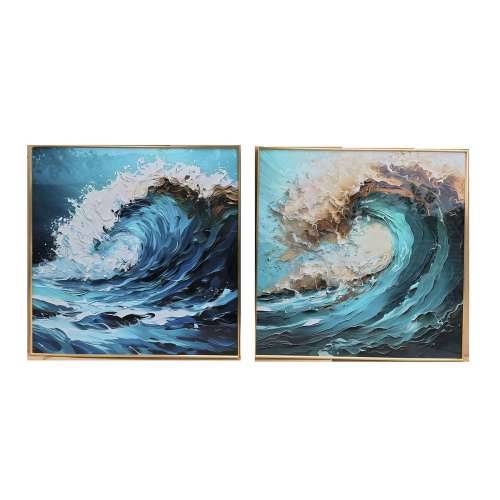 Slika Home ESPRIT Plava Bijela Smeđa More i ocean 80 x 3,5 x 80 cm (2 kom.) Cijena