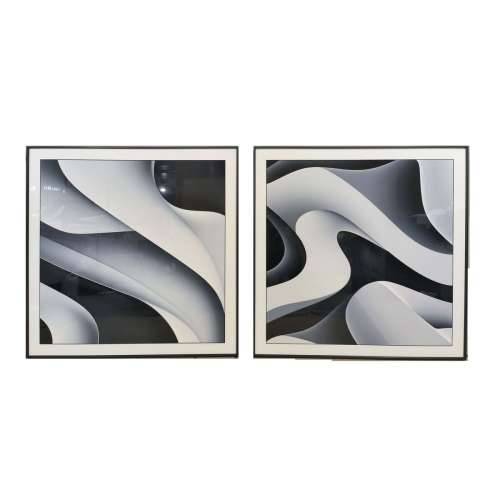 Slika Home ESPRIT Bijela Crna Apstraktno moderan 80 x 3,5 x 80 cm (2 kom.) Cijena
