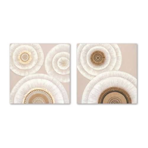 Slika Home ESPRIT Bijela Bež krugovi Skandinavski 80 x 3 x 80 cm (2 kom.) Cijena