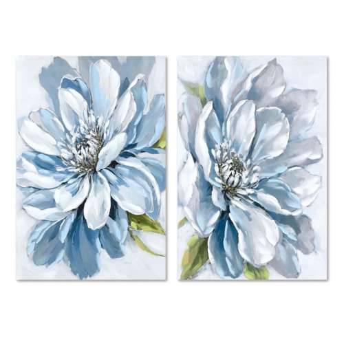 Slika Home ESPRIT Plava Cvijet tradicionalan 60 x 3 x 90 cm (2 kom.) Cijena