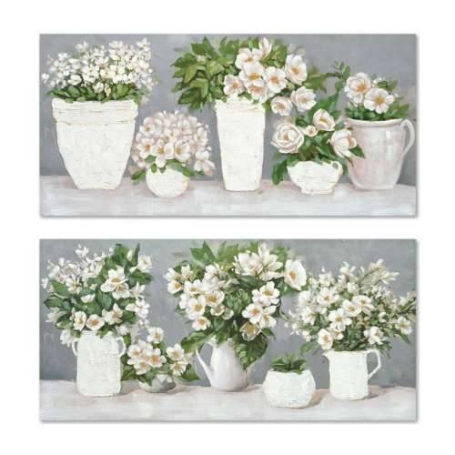 Slika Home ESPRIT Bijela Siva romantični 140 x 3 x 70 cm (2 kom.) Cijena