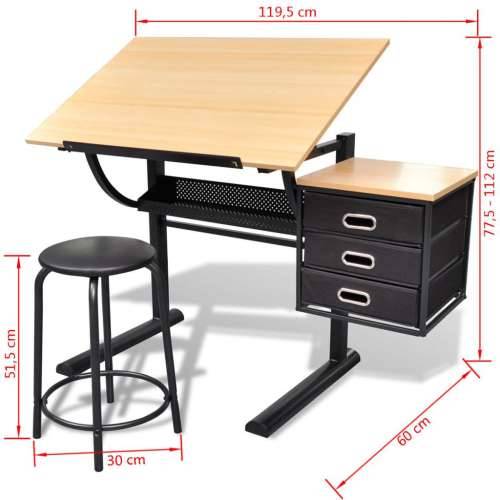 Radni stol s nagibom pločom i stolicom za crtanje Cijena