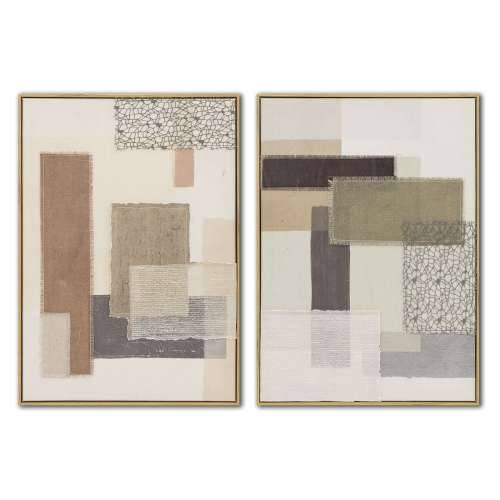 Slika Home ESPRIT Smeđa Bež Apstraktno gradski 50 x 3 x 70 cm (2 kom.) Cijena