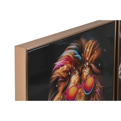 Slika Home ESPRIT Rumena Plava Crna Roza Životinja moderan Lakirano 50 x 4 x 100 cm (3 kom.) Cijena