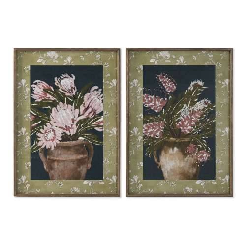 Slika Home ESPRIT Plava Zelena Roza Vrč Shabby Chic Vaza 50 x 2,5 x 70 cm (2 kom.) Cijena