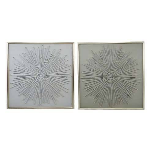 Slika Home ESPRIT Bijela Bež Apstraktno moderan 100 x 3,5 x 100 cm (2 kom.) Cijena