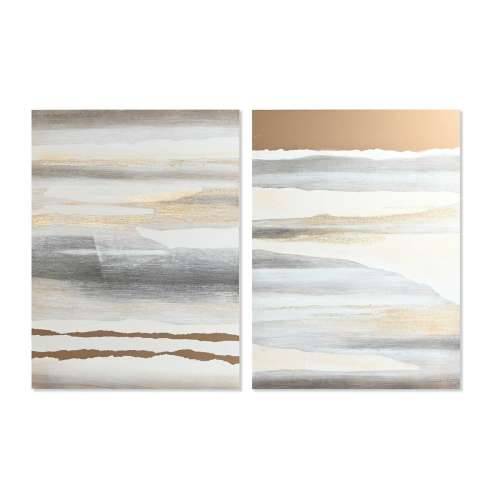 Slika DKD Home Decor Bež Siva Apstraktno moderan 90 x 3,7 x 120 cm (2 kom.) Cijena