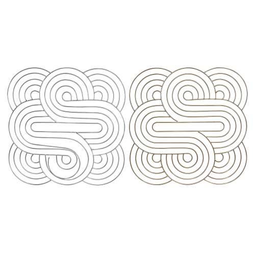 Zidni Ukras DKD Home Decor zlatan Srebrna Apstraktno Orijentalno 61 x 1 x 61 cm (2 kom.) Cijena