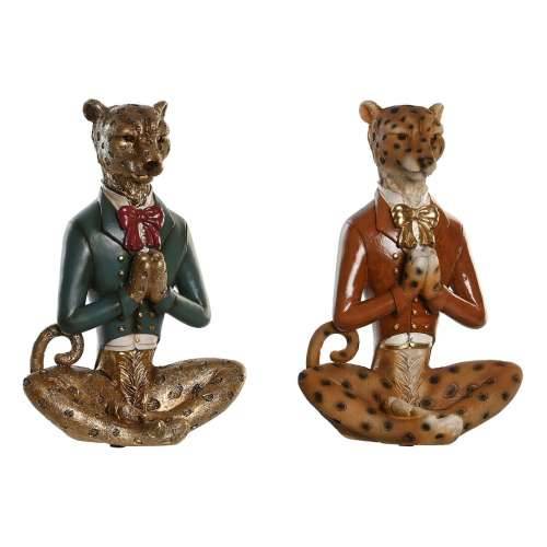 Ukrasna figura DKD Home Decor Plava Smeđa zlatan Leopard 16 x 9,5 x 23 cm (2 kom.) Cijena
