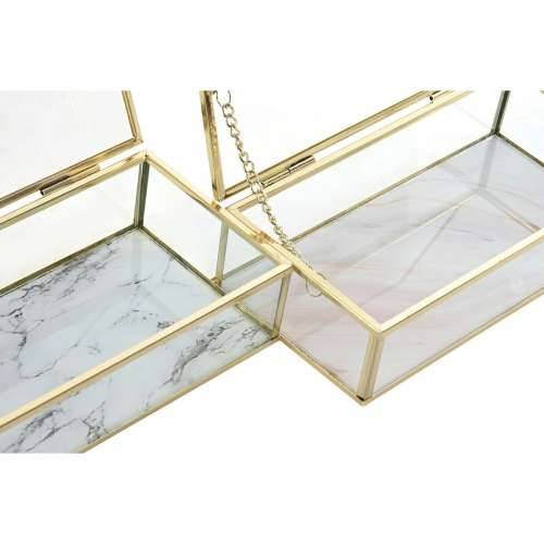 Kutija za nakit DKD Home Decor zlatan Metal Kristal 20 x 11 x 5 cm 22 x 12 x 7 cm (2 kom.) Cijena