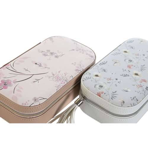 Kutija za nakit DKD Home Decor Plava Siva Deva Svetlo roza Poliuretan Ogledalo 18,5 x 10 x 5 cm (2 kom.) Cijena