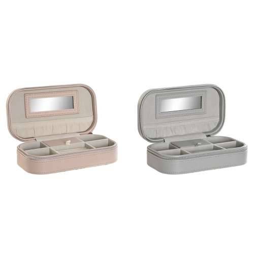 Kutija za nakit DKD Home Decor Bijela Siva Lila Svetlo roza Poliuretan Ogledalo 18,5 x 10 x 5 cm (2 kom.) Cijena
