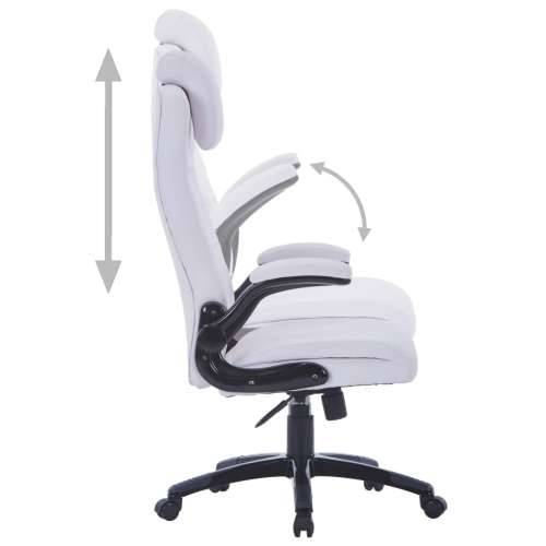 Podesiva uredska okretna stolica od umjetne kože bijela Cijena