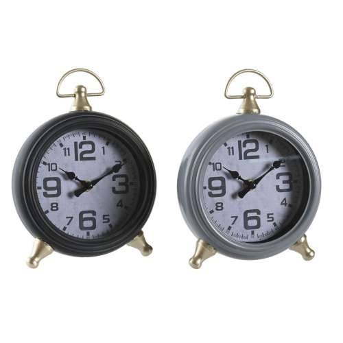 Galda pulkstenis DKD Home Decor Crna Siva zlatan tradicionalan (2 kom.) Cijena