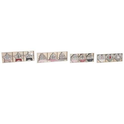 Decorațiune Suspendată DKD Home Decor Crvena Roza Drvo 23 x 1,5 x 9 cm (6 Dijelovi) (4 kom.) Cijena