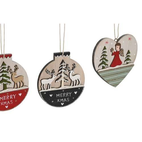 Decorațiune Suspendată DKD Home Decor Crvena Roza Drvo 23 x 1,5 x 9 cm (6 Dijelovi) (4 kom.) Cijena