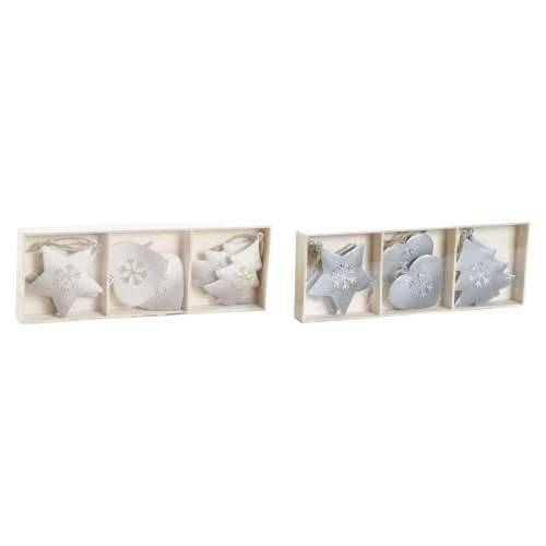 Decorațiune Suspendată DKD Home Decor Bijela Siva Metal 7 x 2 x 7 cm (6 Dijelovi) (2 kom.) Cijena