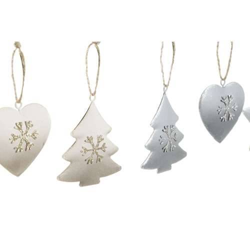 Decorațiune Suspendată DKD Home Decor Bijela Siva Metal 7 x 2 x 7 cm (6 Dijelovi) (2 kom.) Cijena
