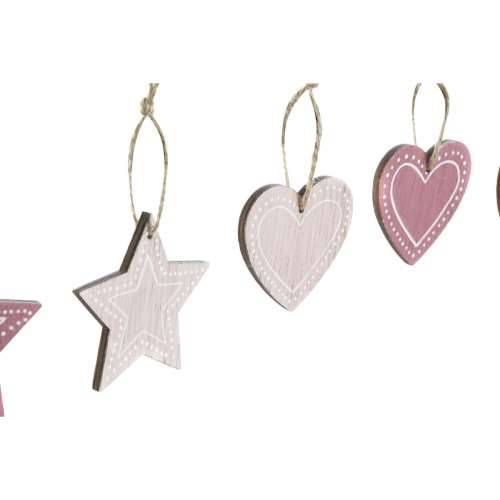 Decorațiune Suspendată DKD Home Decor Roza Svetlo roza Drvo 6,5 x 1 x 6,5 cm (9 Dijelovi) (3 kom.) Cijena