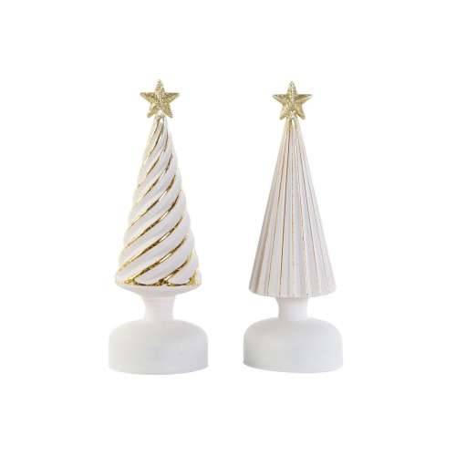 Božićni ukras DKD Home Decor Bijela zlatan 9 x 9 x 25 cm (2 kom.) Cijena