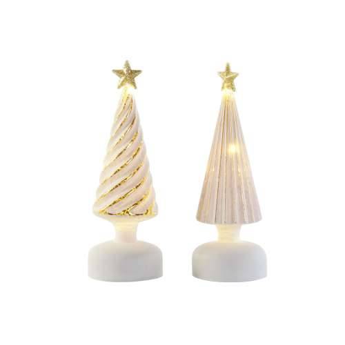 Božićni ukras DKD Home Decor Bijela zlatan 9 x 9 x 25 cm (2 kom.) Cijena