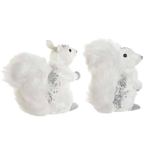 Božićni ukras DKD Home Decor Bijela Vjeverica 22 x 11 x 22 cm (2 kom.) Cijena