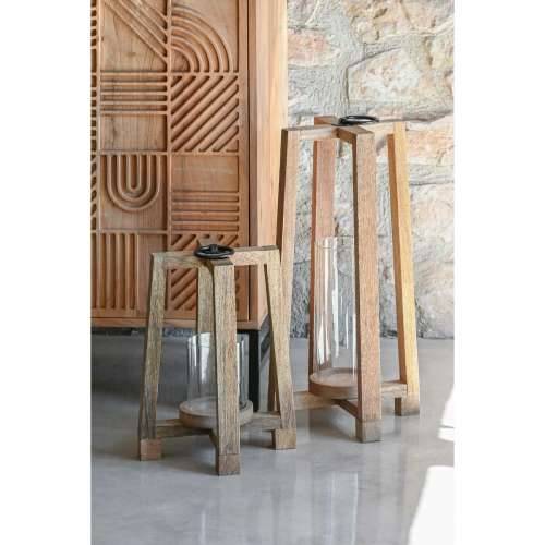 Svijećnjak Home ESPRIT Smeđa Prirodno Kristal Drvo Manga 27 x 27 x 54 cm Cijena