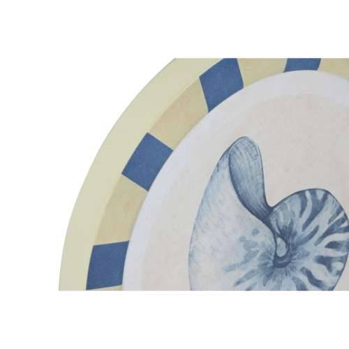 Zidni Ukras Home ESPRIT Plava Bijela Mediteran 30 x 3 x 30 cm (4 kom.) Cijena